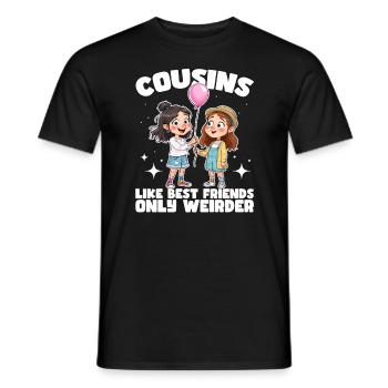 COUSINS : COMME LES MEILLEURS AMIS MAIS EN PLUS BIZARRE - T-shirt homme - noir - Devant - AI Model Male 178 light (178cm)