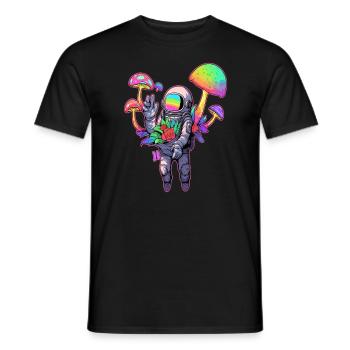 Trippy Astronaut Mushroom Art Psychedelic Tekk - Männer T-Shirt - Schwarz - Vorne - AI Model Male 178 light (178cm)