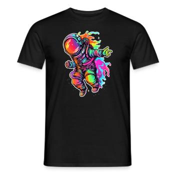 EDM Party Trippy Astronaut Forest Festival Tekk - Men's T-Shirt - black - Front - AI Model Male 178 light (178cm)