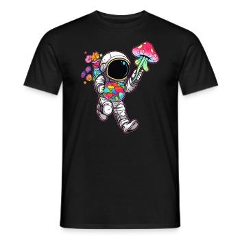 Summer EDM Raver Trippy Astronaut Forest Festival - Men's T-Shirt - black - Front - AI Model Male 178 light (178cm)