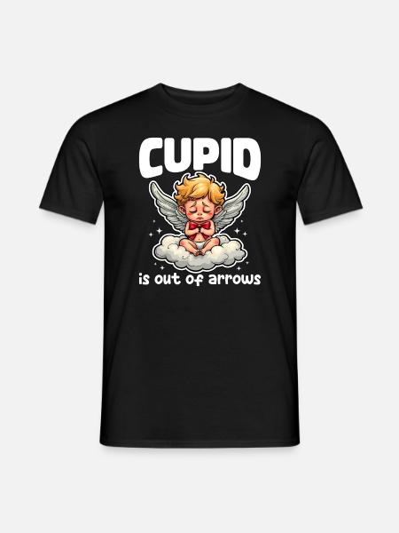 AMOR ER LØBET TØR FOR PILE - VALENTINSDAGSGAVE - Mænd T-shirt - sort