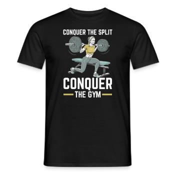 Bulgarian Squat Exercise Fitness Workout Gym - Men's T-Shirt - black - Front - AI Model Male 178 light (178cm)