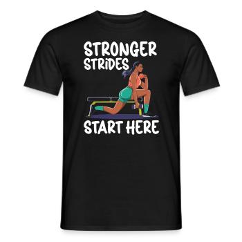 Bulgarische Kniebeuge Übung Fitness Workout Fitnessstudio - Männer T-Shirt - Schwarz - Vorne - AI Model Male 178 light (178cm)