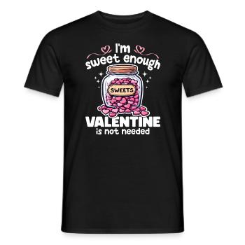 JE SUIS ASSEZ DOUX, LA SAINT-VALENTIN N’EST PAS NÉCESSAIRE - CADEAU - T-shirt homme - noir - Devant - AI Model Male 178 light (178cm)