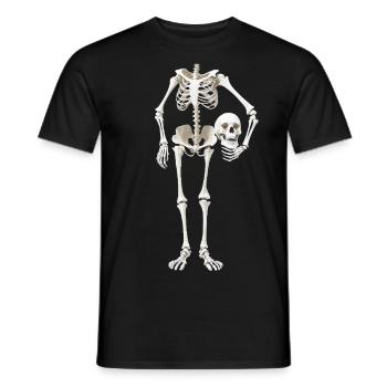 Skeleton Costume Skull Skull - Men's T-Shirt - black - Front - AI Model Male 178 light (178cm)