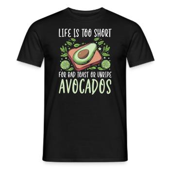 Toast à l’avocat Amateur de nourriture végétarienne Guacamole - T-shirt homme - noir - Devant - AI Model Male 178 light (178cm)