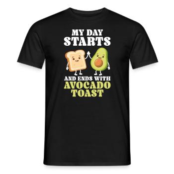 Toast à l’avocat Amateur de nourriture végétarienne Guacamole - T-shirt homme - noir - Devant - AI Model Male 178 light (178cm)