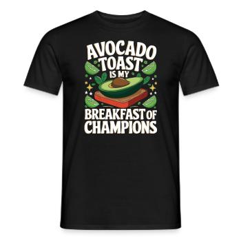 Avocado Toast Lover Vegetarian Food Guacamole - Men's T-Shirt - black - Front - AI Model Male 178 light (178cm)
