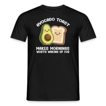 Avocado Toast Lover Vegetarian Food Guacamole - Men's T-Shirt - black - Front - AI Model Male 178 light (178cm)