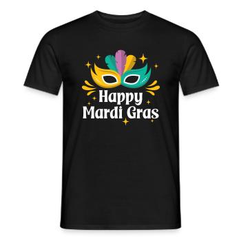 Happy Mardi Gras - Men's T-Shirt - black - Front - AI Model Male 178 light (178cm)