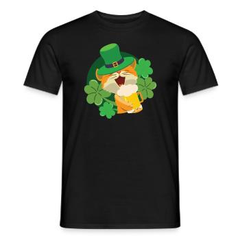 Chat Chaton de la Saint-Patrick - T-shirt homme - noir - Devant - AI Model Male 178 light (178cm)