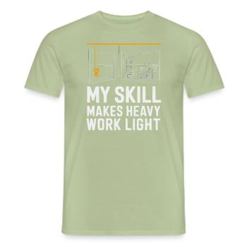 Crane Operator Job Profession Construction Worker - Men's T-Shirt - sage - Front - AI Model Male 178 light (178cm)