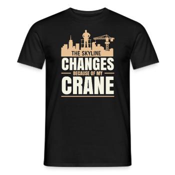 Crane Operator Job Profession Construction Worker - Men's T-Shirt - black - Front - AI Model Male 178 light (178cm)
