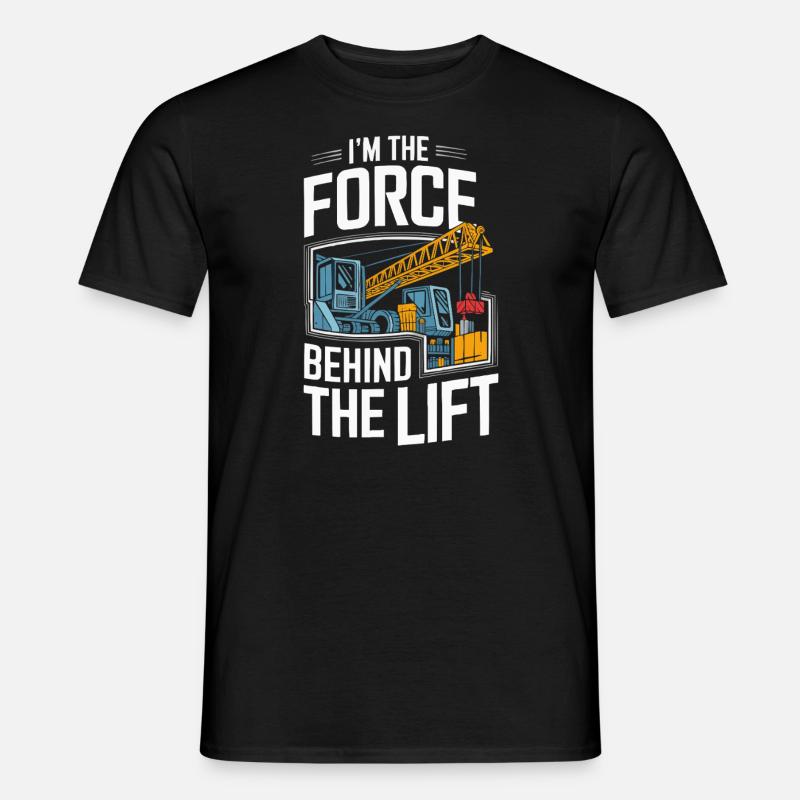Beruf Kranführer Beruf Bauarbeiter - Männer T-Shirt - Schwarz
