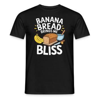 Banana Bread Eater Food Lover Breakfast Foodie - Men's T-Shirt - black - Front - AI Model Male 178 light (178cm)