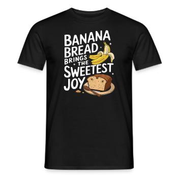 Banana Bread Eater Food Lover Breakfast Foodie - Men's T-Shirt - black - Front - AI Model Male 178 light (178cm)
