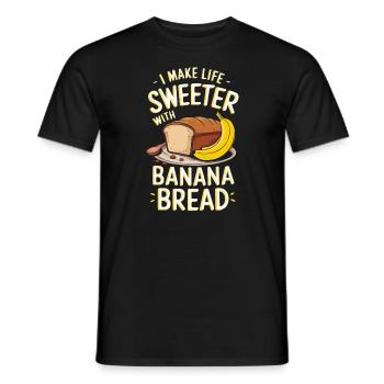 Banana Bread Eater Food Lover Breakfast Foodie - Men's T-Shirt - black - Front - AI Model Male 178 light (178cm)