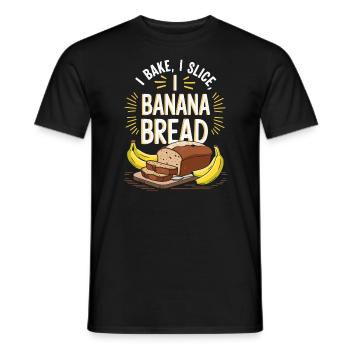 Banana Bread Eater Food Lover Breakfast Foodie - Men's T-Shirt - black - Front - AI Model Male 178 light (178cm)