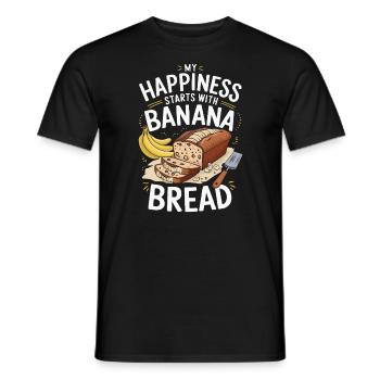 Banana Bread Eater Food Lover Breakfast Foodie - Men's T-Shirt - black - Front - AI Model Male 178 light (178cm)