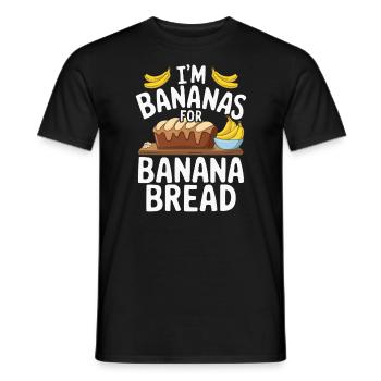 Banana Bread Eater Food Lover Breakfast Foodie - Men's T-Shirt - black - Front - AI Model Male 178 light (178cm)