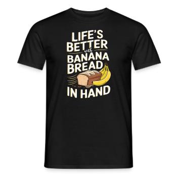 Banana Bread Eater Food Lover Breakfast Foodie - Men's T-Shirt - black - Front - AI Model Male 178 light (178cm)