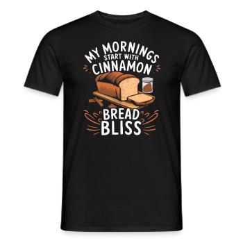 Zimt Brot Essen Liebhaber Zimt Rolle Feinschmecker - Männer T-Shirt - Schwarz - Vorne - AI Model Male 178 light (178cm)