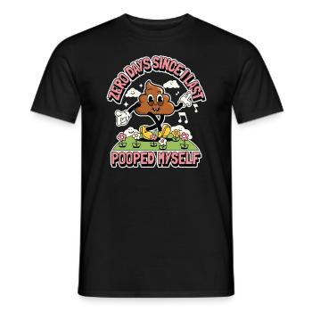 0 jours depuis que je n’ai pas fait caca - T-shirt homme - noir - Devant - AI Model Male 178 light (178cm)