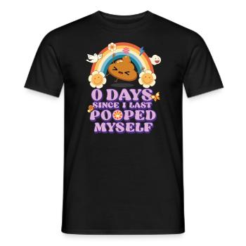 0 jours depuis que je n’ai pas fait caca - T-shirt homme - noir - Devant - AI Model Male 178 light (178cm)