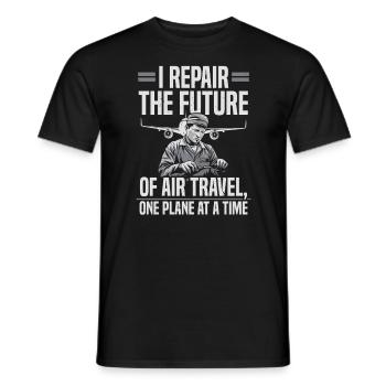 Aircraft Technician Avionics Maintenance Airport - Men's T-Shirt - black - Front - AI Model Male 178 light (178cm)