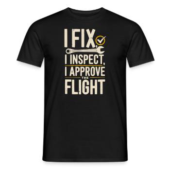 Technicien d’aéronefs Maintenance avionique Aéroport - T-shirt homme - noir - Devant - AI Model Male 178 light (178cm)