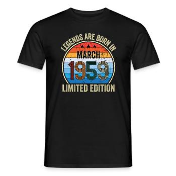 Legends Are Born In March 1959 Limited Edition - Men's T-Shirt - black - Front - AI Model Male 178 light (178cm)