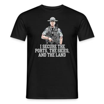 Zoll- und Grenzschutzbeauftragter Flughafen Jobs - Männer T-Shirt - Schwarz - Vorne - AI Model Male 178 light (178cm)