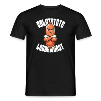 Offended liverwurst Humorous motif - Men's T-Shirt - black - Front - AI Model Male 178 light (178cm)