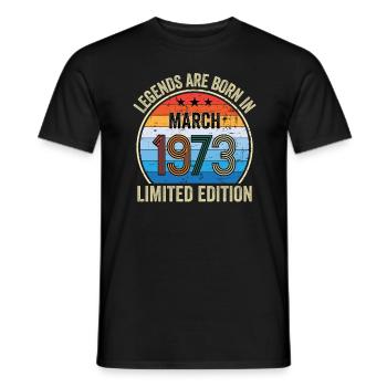 Legends Are Born In March 1973 Limited Edition - Männer T-Shirt - Schwarz - Vorne - AI Model Male 178 light (178cm)