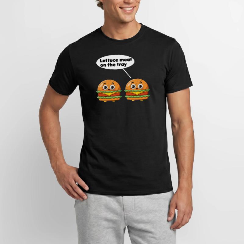 lettuce meat on the tray funny burger pun Men's T-Shirt
