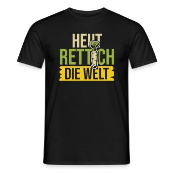 Aujourd’hui, radis, le dicton du radis du monde - T-shirt homme - noir - Devant - AI Model Male 178 light (178cm)