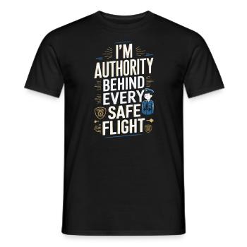 Airport Police Officer Aviation Careers Job - Men's T-Shirt - black - Front - AI Model Male 178 light (178cm)