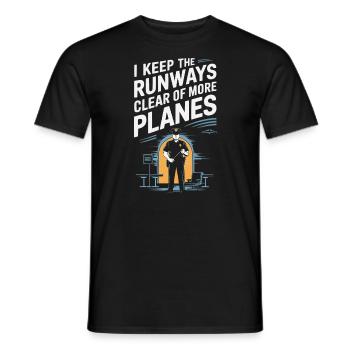Airport Police Officer Aviation Careers Job - Men's T-Shirt - black - Front - AI Model Male 178 light (178cm)