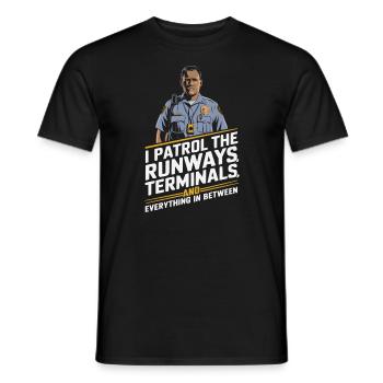 Flughafenpolizist Karriere in der Luftfahrt Job - Männer T-Shirt - Schwarz - Vorne - AI Model Male 178 light (178cm)