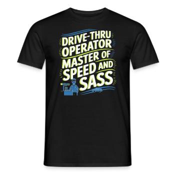 Drive Thru Operator Job Profession Fast Food - Men's T-Shirt - black - Front - AI Model Male 178 light (178cm)