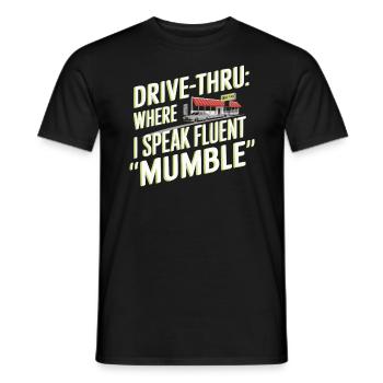 Drive Thru Operator Job Profession Fast Food - Men's T-Shirt - black - Front - AI Model Male 178 light (178cm)