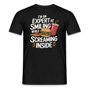 Drive Thru Operator Job Profession Fast Food - Men's T-Shirt - black - Front - AI Model Male 178 light (178cm)