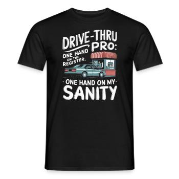 Drive Thru Operator Job Profession Fast Food - Men's T-Shirt - black - Front - AI Model Male 178 light (178cm)