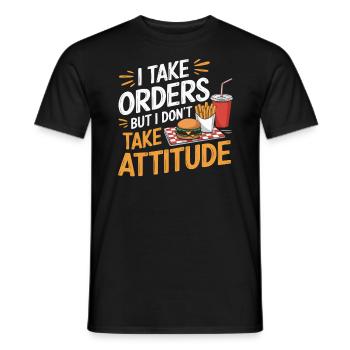 Drive Thru Operator Job Profession Fast Food - Men's T-Shirt - black - Front - AI Model Male 178 light (178cm)