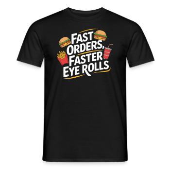 Drive Thru Operator Job Profession Fast Food - Men's T-Shirt - black - Front - AI Model Male 178 light (178cm)
