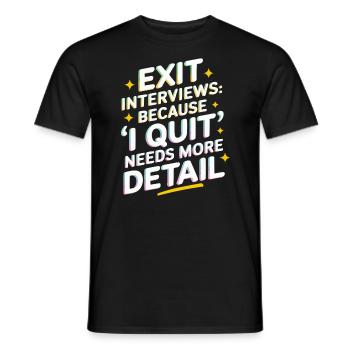 HR Manager Human Resource Employee Exit Interview - Men's T-Shirt - black - Front - AI Model Male 178 light (178cm)