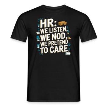 HR-Manager Personalwesen Mitarbeiter Drama am Arbeitsplatz - Männer T-Shirt - Schwarz - Vorne - AI Model Male 178 light (178cm)