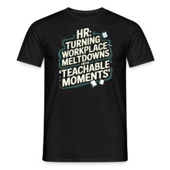 HR-Manager Personalwesen Mitarbeiter Drama am Arbeitsplatz - Männer T-Shirt - Schwarz - Vorne - AI Model Male 178 light (178cm)