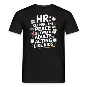 Gestionnaire des ressources humaines Ressources humaines Employé Milieu de travail Drame - T-shirt homme - noir - Devant - AI Model Male 178 light (178cm)