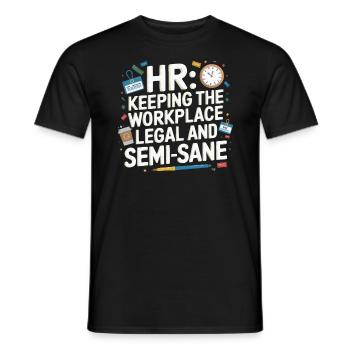 Gestionnaire des ressources humaines Ressources humaines Employé Milieu de travail Drame - T-shirt homme - noir - Devant - AI Model Male 178 light (178cm)